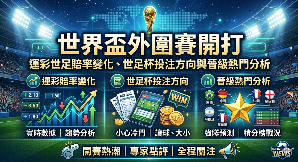 世界盃外圍賽開打｜運彩世足賠率變化、世足杯投注方向與晉級熱門分析